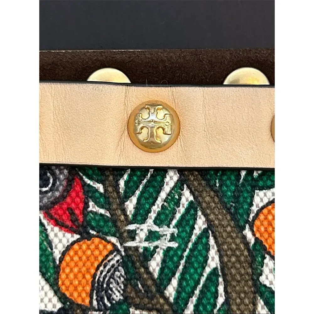 Tory Burch Block T Stud Something Wild Print Tote with Pouch
